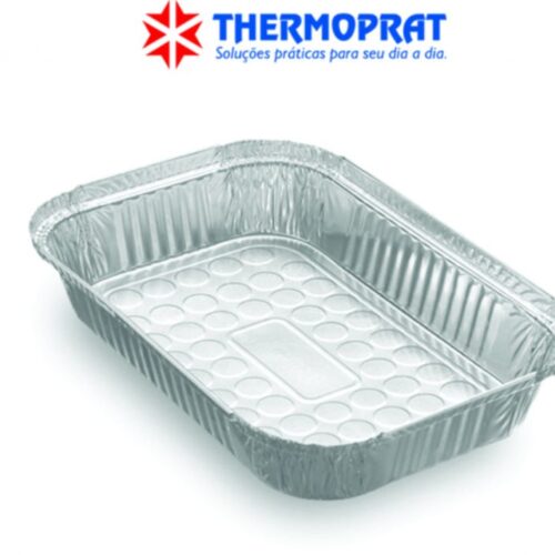 Marmita Bandeja Retangular de Alumínio Thermoprat 1500ml fechamento manual