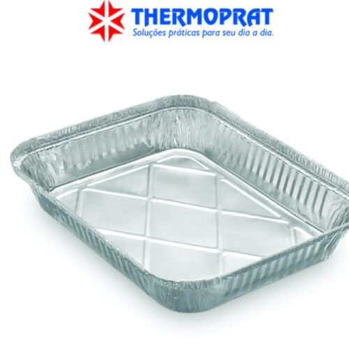 Marmita Bandeja Retangular de Alumínio Thermoprat 2000ml fechamento manual